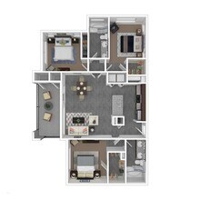 3 Bed 2 Bath 1522 SqFt (1342 Net) 2352 floor plan